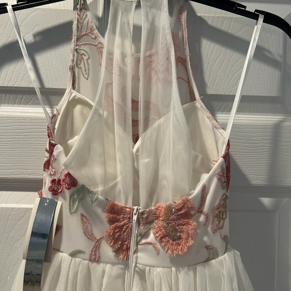 Sequin Hearts White and Pink Backless Formal Dress - Picture 7 of 10